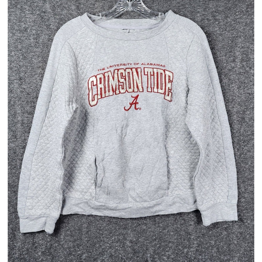 University of Alabama Crimson Tide Sweatshirt Youth M 8/10 Gray Quilted Pullover